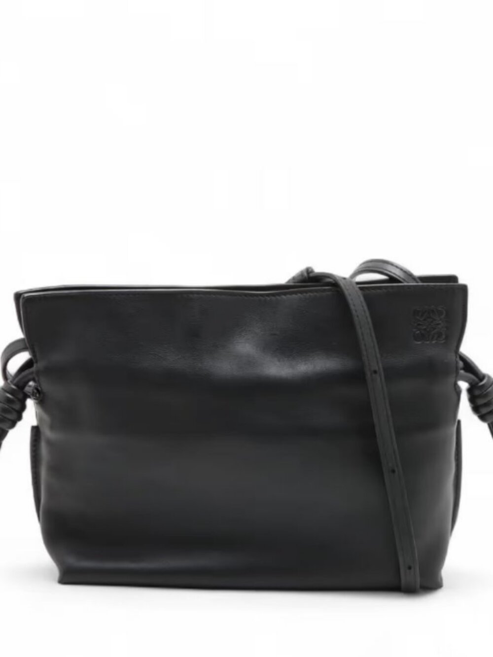 Loewe Flamenco Clutch Mini Leather Shoulder Bag Black